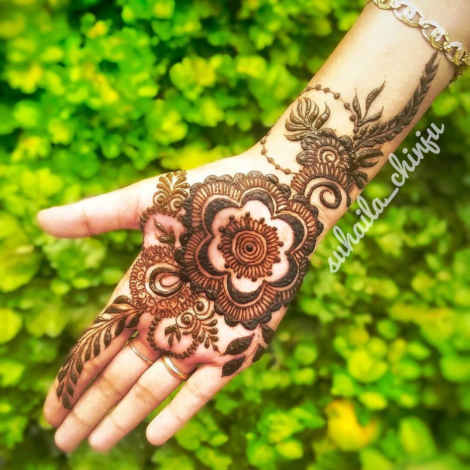 20 Beautiful Front Hand Mehndi Design for Beginners-sonthuy.vn