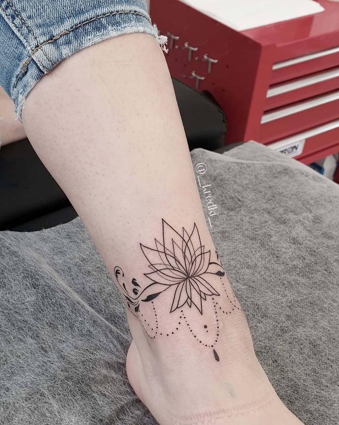 Tattoo tagged with flower minilau small lotus flower tiny ankle  ifttt little nature hindu religious illustrative  inkedappcom