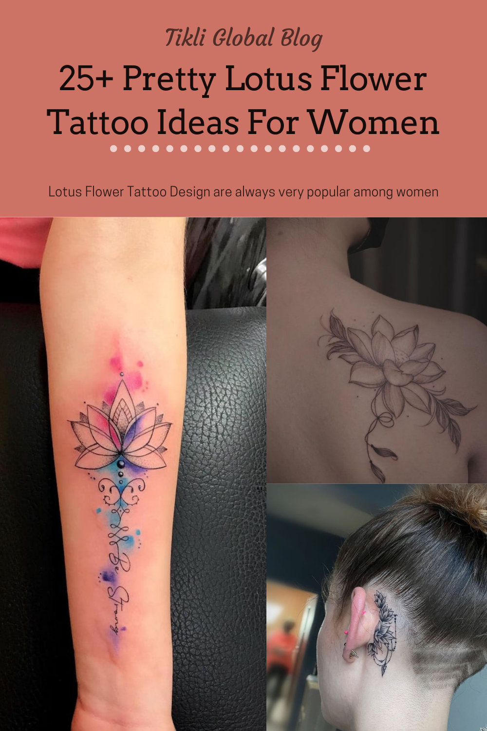 Lotus Flower Heart Temporary Waterproof Tattoo For Men and Women