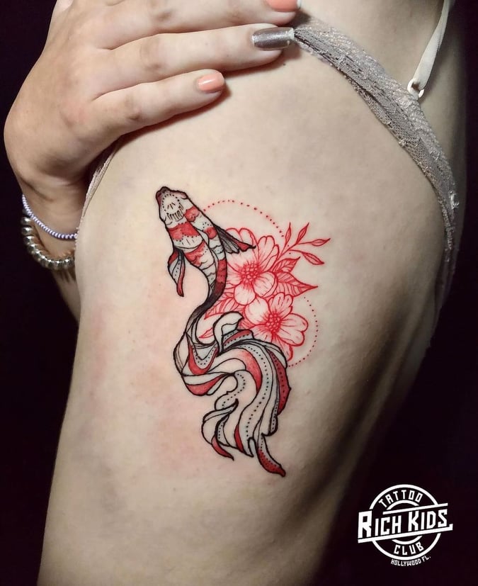 Koi Fish Tattoo Designs: Red Koi Fish Tattoo Ideas For Men On Upper Back ~  Tattoo Design Inspiration | Koi fish tattoo, Koi tattoo design, Koi tattoo