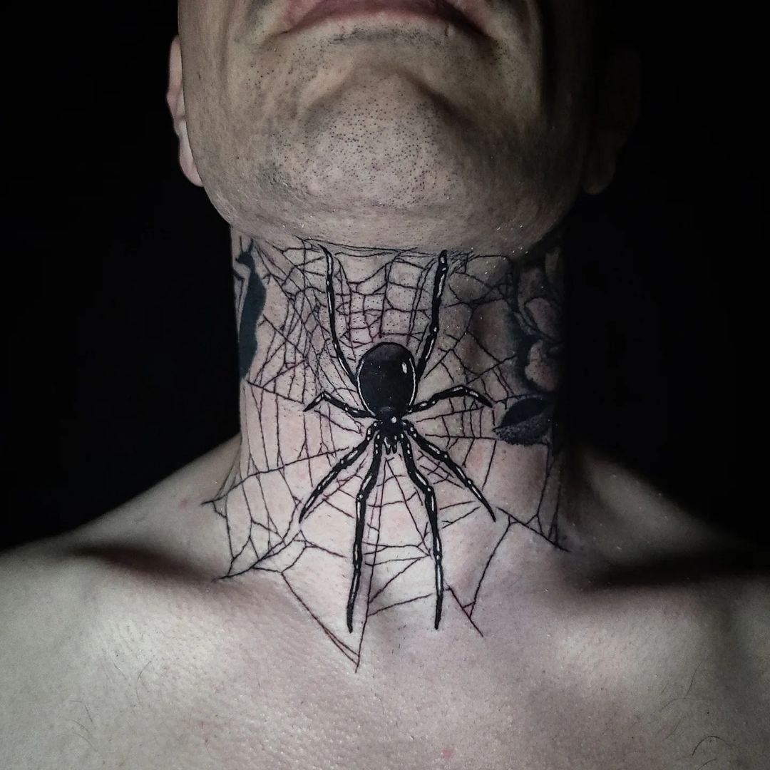 neck tattoo spider webTikTok Search