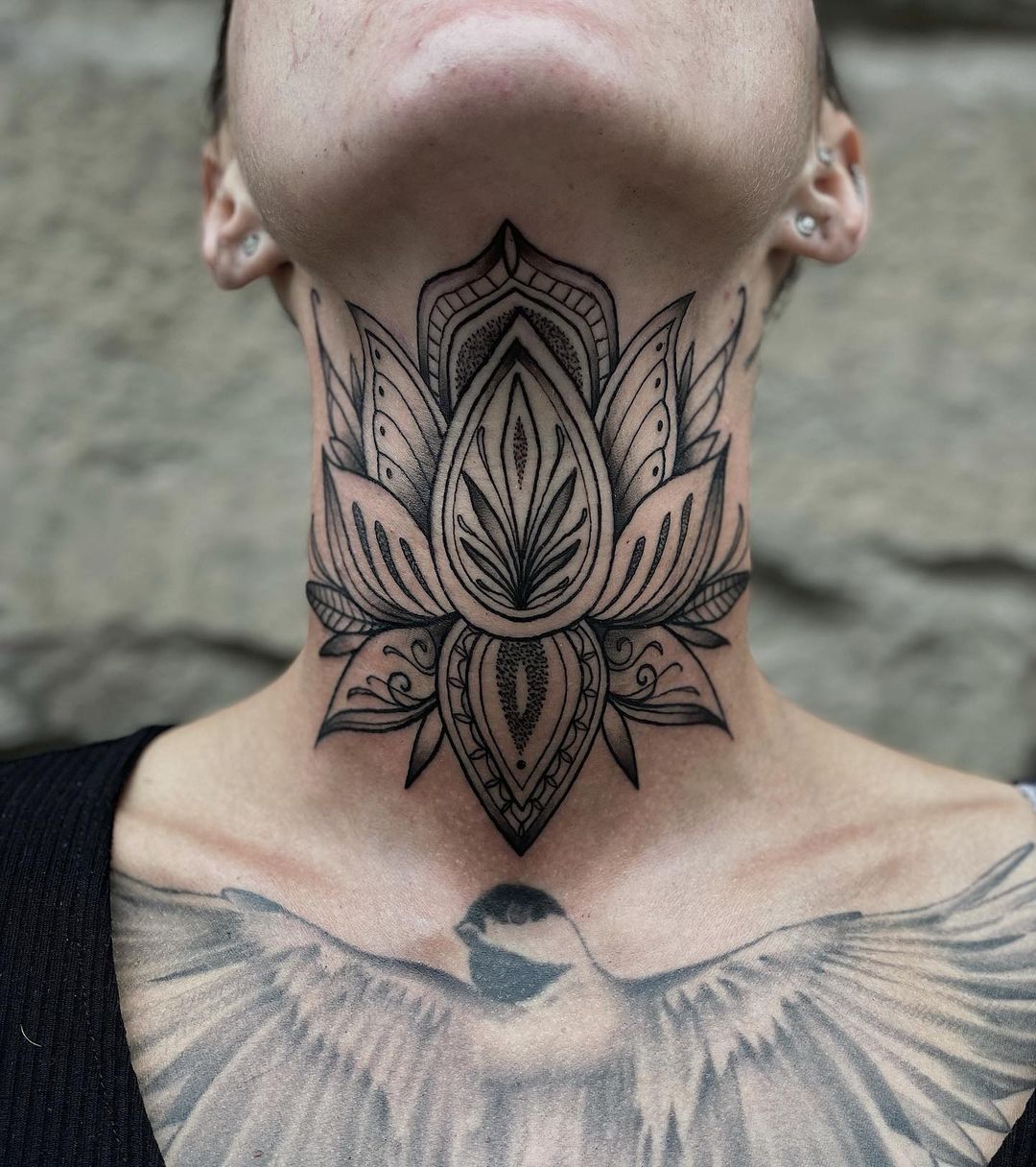 18 Unique Throat Tattoo Ideas for Men and Women - Tikli