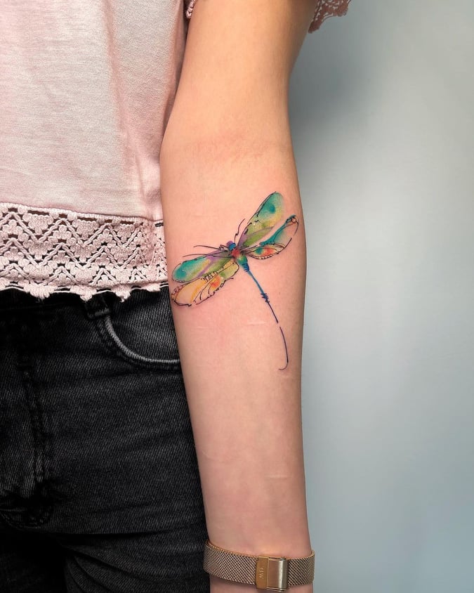 watercolor dragon fly tattooTikTok Search
