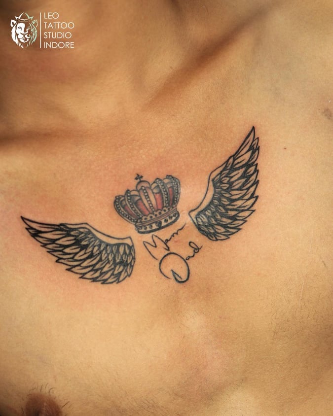 voorkoms Mom Dad Half Heart Wings Tattoo Waterproof Men and Women Temporary  Body Tattoo  Price in India Buy voorkoms Mom Dad Half Heart Wings Tattoo  Waterproof Men and Women Temporary Body