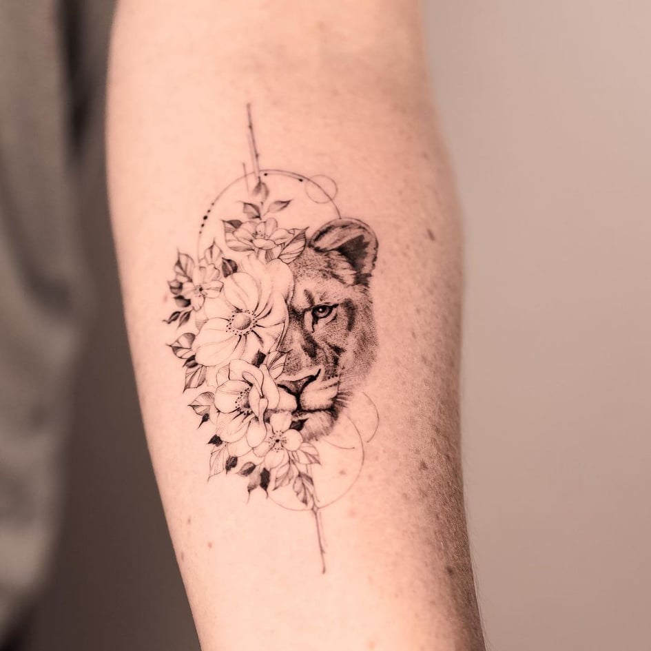 Getting close to finishing my full arm sleeve. This stunning lioness l... |  TikTok
