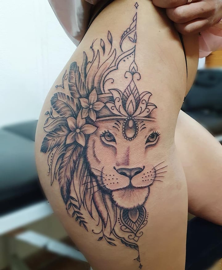 Small lioness Tattoo liontattoo lioness tattoo shorts inked animals  flotattoo  YouTube