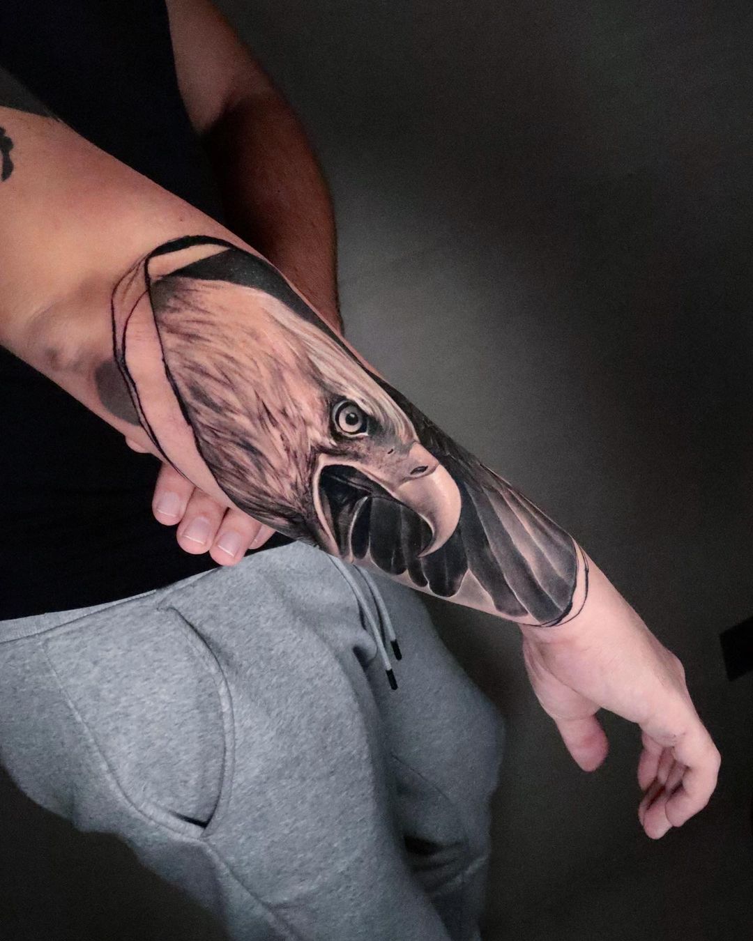 Flying Eagle TattooBlack and grey  Tattoos Eagle tattoo Hawk tattoo