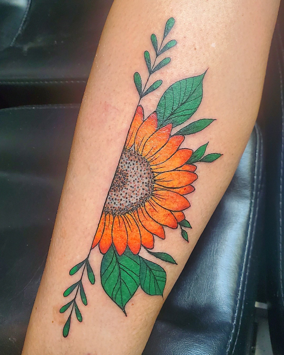 Traditional Sunflower Tattoo Idea  BlackInk