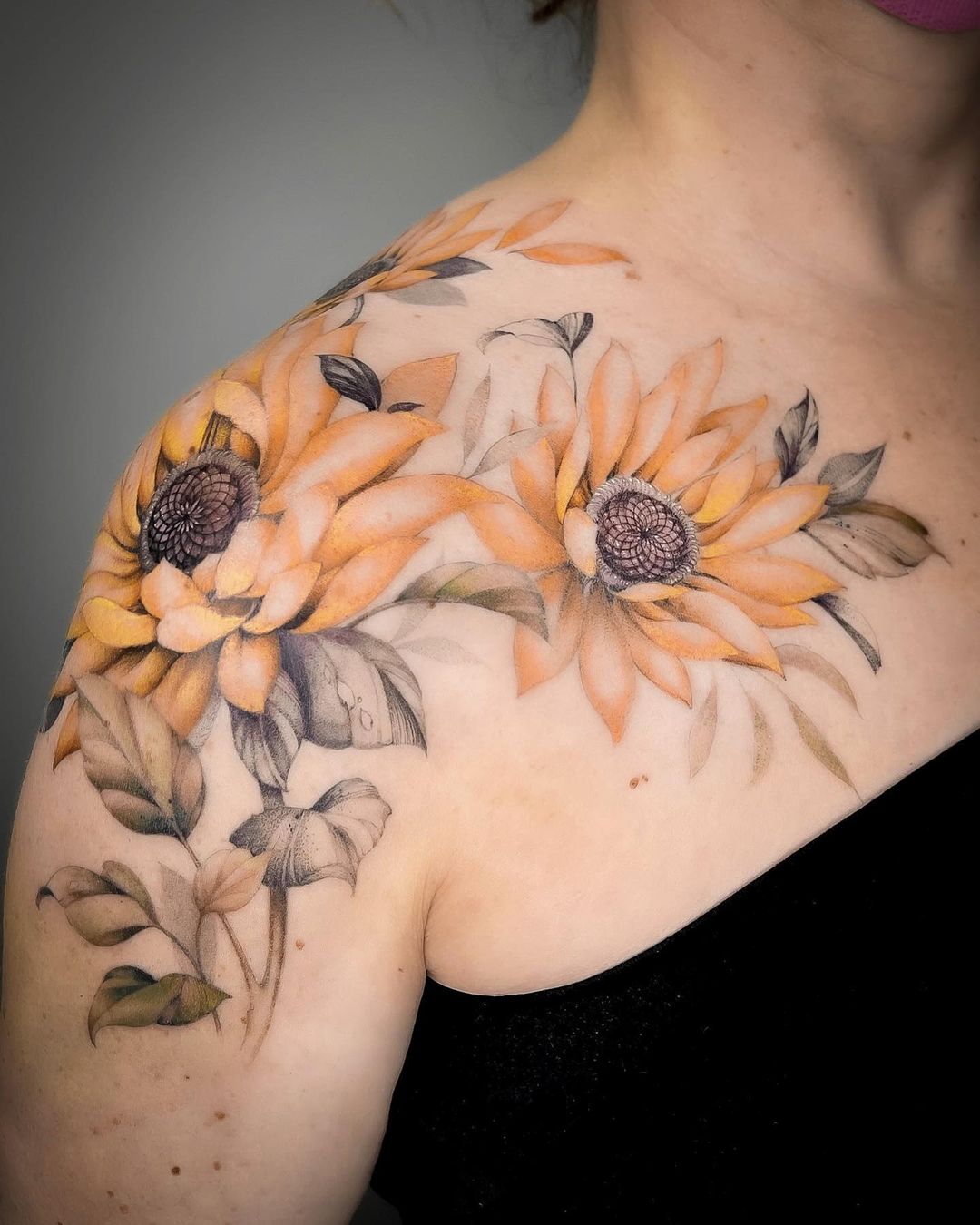 sunflower shoulder tattoo  Bridal Shower 101