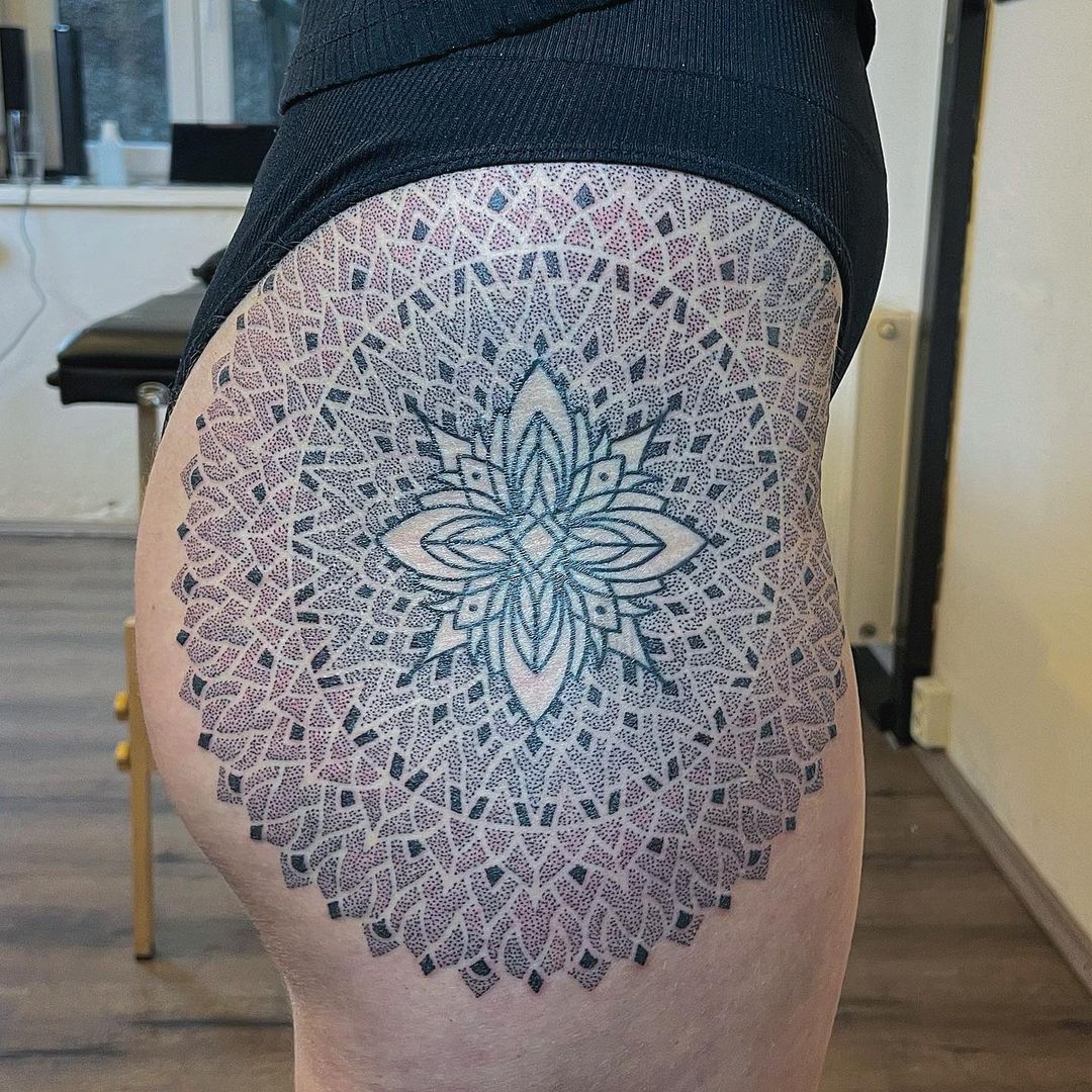 Tattoo tagged with feminine hip leg lilac flower  inkedappcom