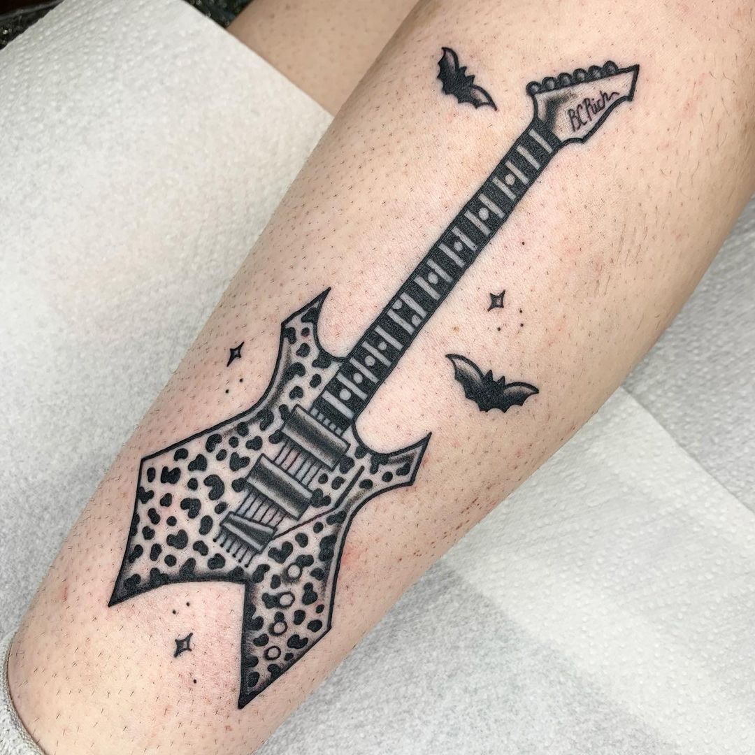 Tattoo of Guitars Cover Up
