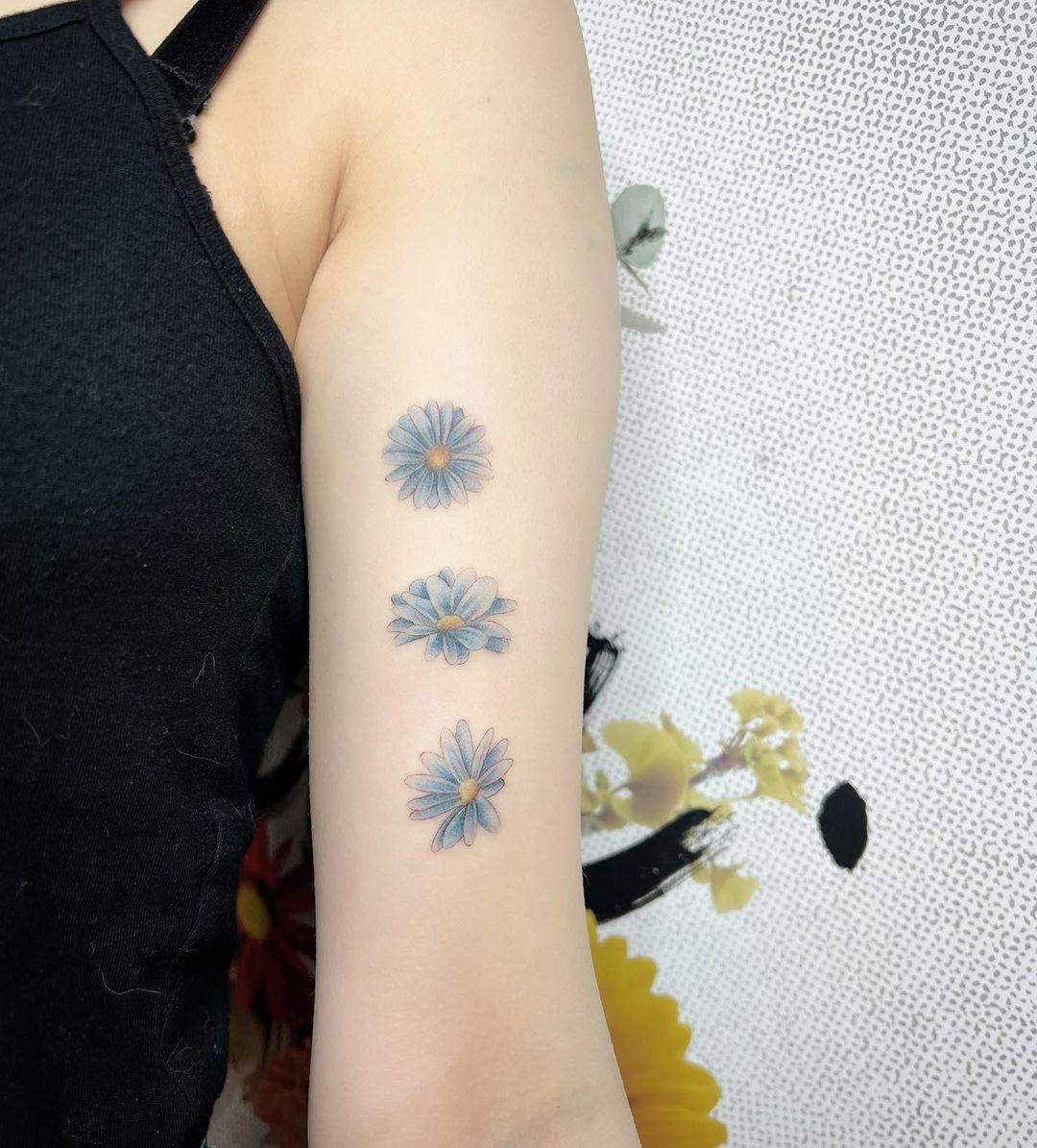 Shoulder Blue Flowers Tattoo  Best Tattoo Ideas Gallery