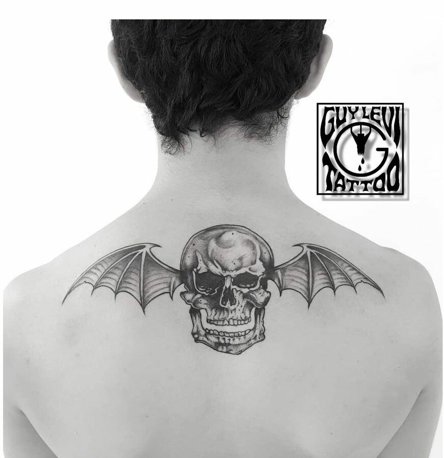 Skull Back Tattoo by Dark Art Tattoo